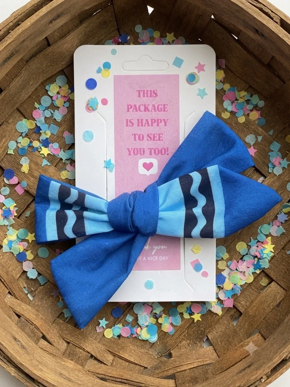Handmade Blue Crayon Bow Hair Clip – Kids Boutique Hair Accessory NWT